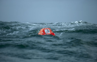 Inflatable Life Rafts at Sea